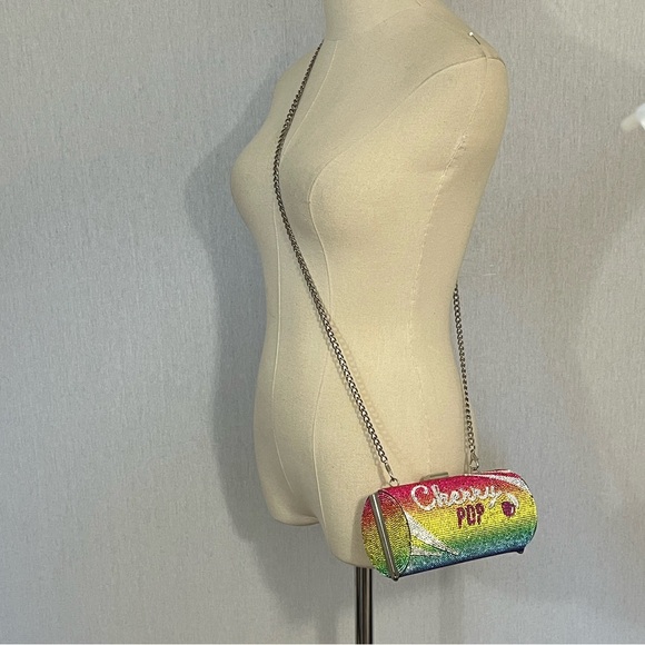 Aldo Cherry Pop Envolee Mini Barrel Rhinestone Encrusted Crossbody Bag Clutch - Picture 3 of 7
